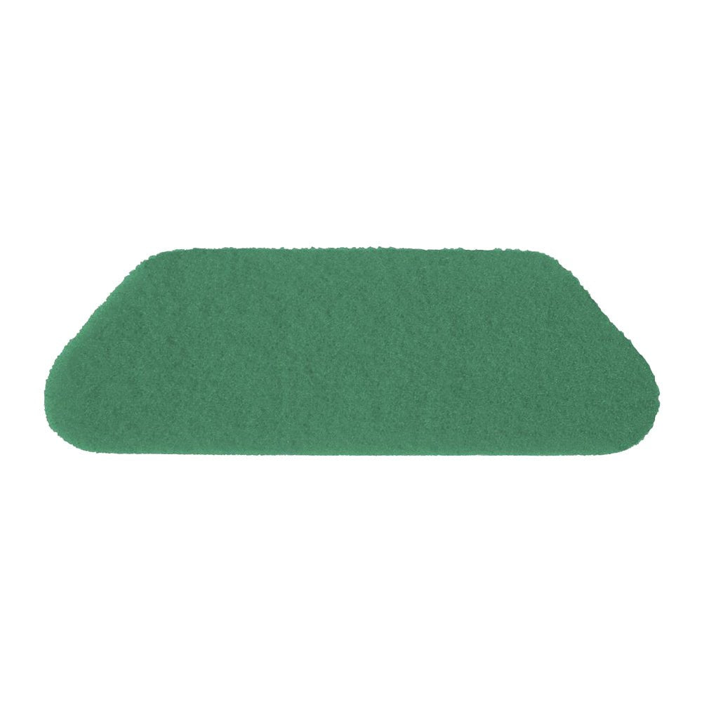 Ένα πράσινο, ορθογώνιο TASKI Americo S-Pad 45 x 15 cm από την Diversey Deutschland GmbH & Co. OHG για υγρό ή στεγνό καθαρισμό απεικονίζεται μπροστά σε λευκό φόντο.