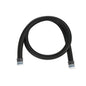 Ο εύκαμπτος σωλήνας TASKI AERO Diversey 2,2m, για TASKI AERO (1 τεμάχιο) είναι ένας μαύρος, εύκαμπτος κυματοειδής σωλήνας με πλαστικές συνδέσεις και στα δύο άκρα, ο οποίος απεικονίζεται σε μια χαλαρή καμπύλη σε λευκό φόντο.