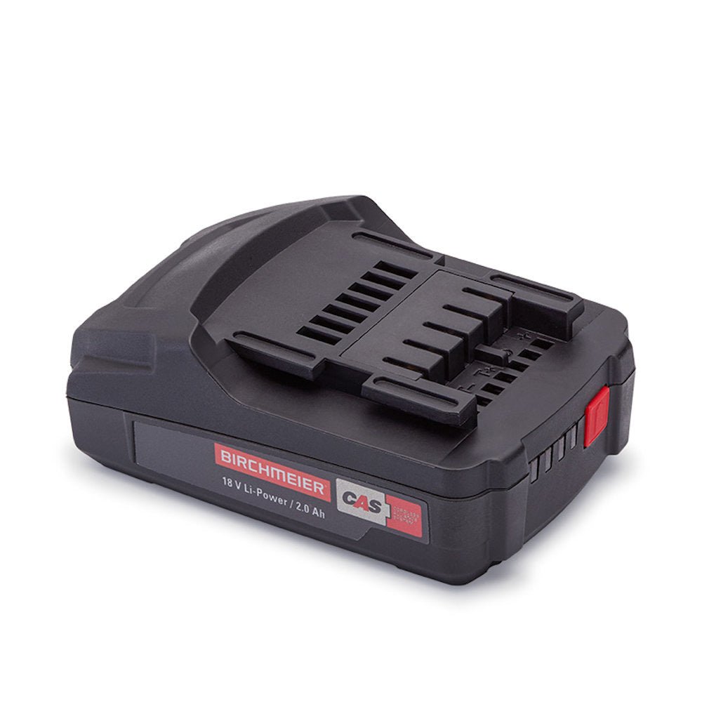 Ένας μαύρο-κόκκινος TASKI Sprayer Li-Ion Batterie 18V (1 τεμάχιο) από την Diversey Deutschland GmbH & Co. OHG απεικονίζεται σε λευκό φόντο και διαθέτει υποδοχή μπαταρίας και ορατή επωνυμία στο πλάι.