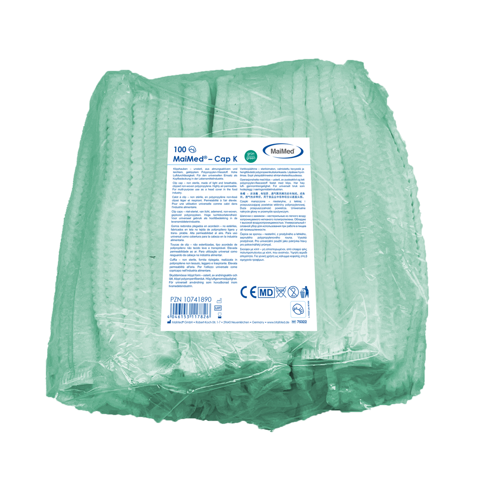 MaiMed-Cap K, καπάκι με κλιπ από PP, 100 τεμάχια/τσάντα