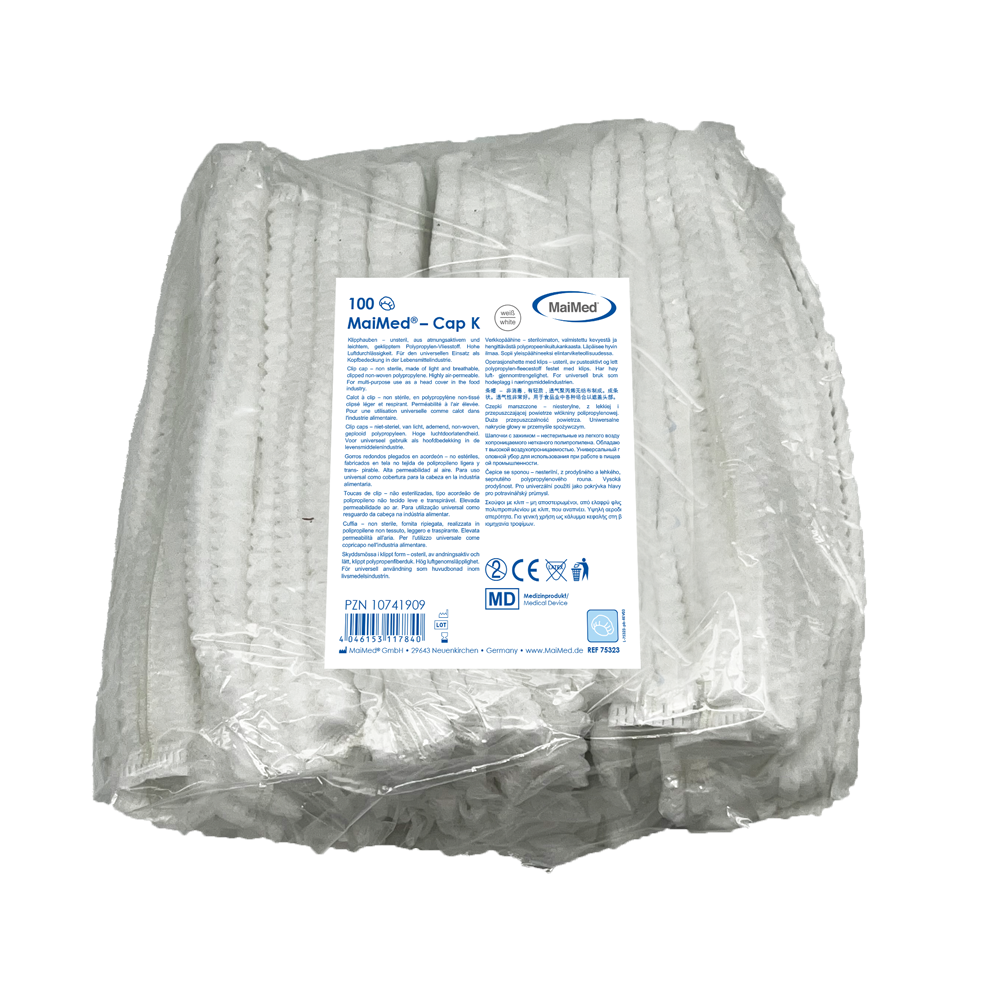MaiMed-Cap K, καπάκι με κλιπ από PP, 100 τεμάχια/τσάντα