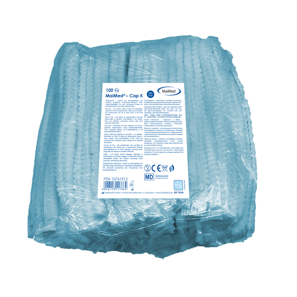 MaiMed-Cap K, καπάκι με κλιπ από PP, 100 τεμάχια/τσάντα