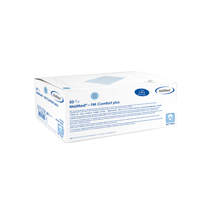 MaiMed-FM C plus., μάσκα, unst. με λαστιχένια χειρουργική μάσκα, μη αποστειρωμένη, 3φυλλη, μπλε, 50 τεμ./κουτί | Κουτί (50 τεμάχια)