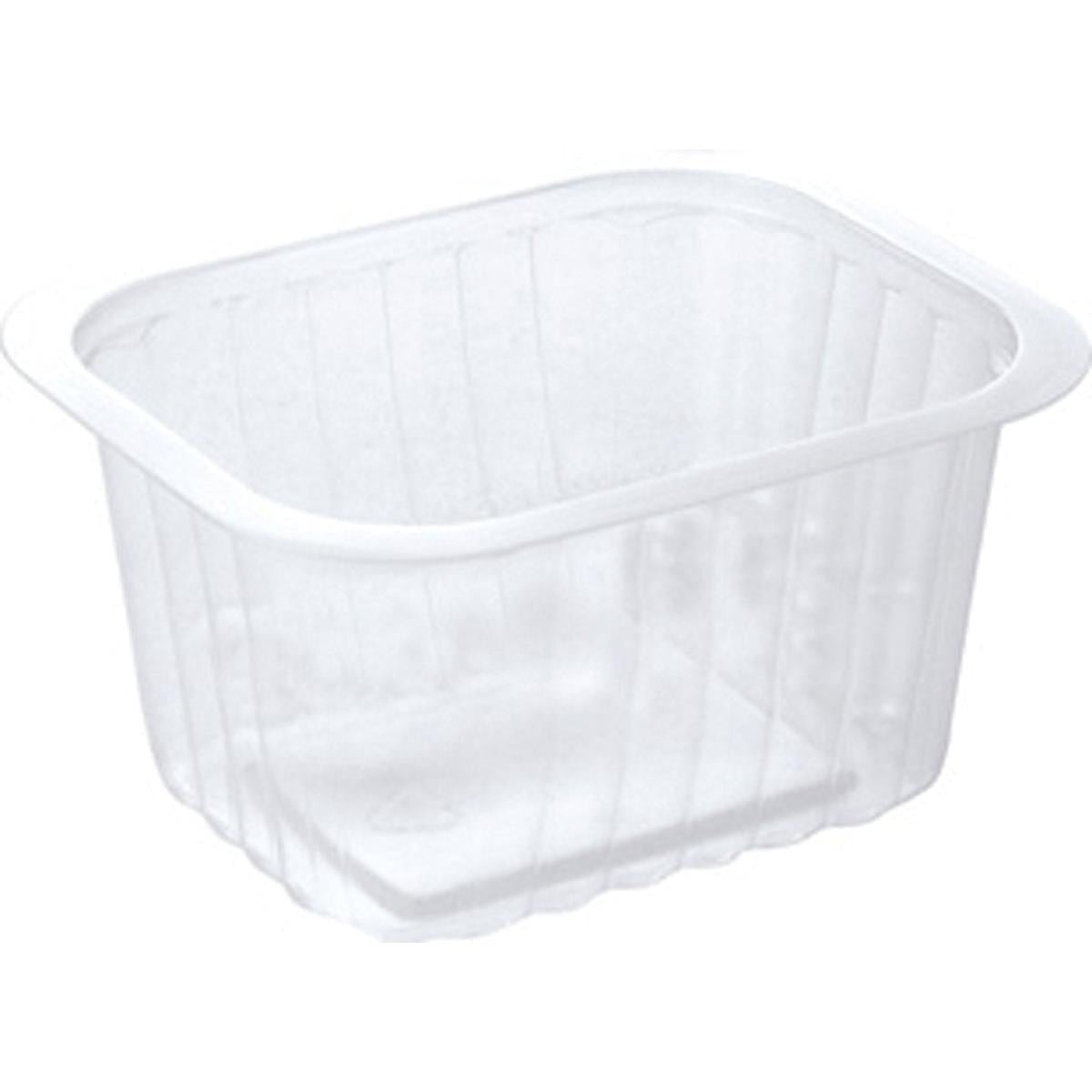 Το Duni GmbH PP-Schälchen Transparent PP 138x114 είναι ένα καθαρό, ορθογώνιο δοχείο με στρογγυλεμένες γωνίες και αυλακωτές πλευρές - ιδανικό για την ορατή αποθήκευση τροφίμων.
