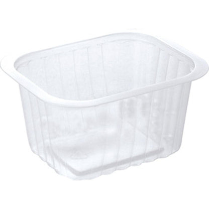 Το Duni GmbH PP-Schälchen Transparent PP 138x114 είναι ένα καθαρό, ορθογώνιο δοχείο με στρογγυλεμένες γωνίες και αυλακωτές πλευρές - ιδανικό για την ορατή αποθήκευση τροφίμων.
