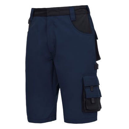 NITRAS MOTION TEX PLUS, παντελόνι εργασίας, κοντό, navy blue / μαύρο