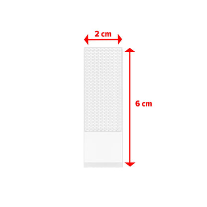 tesa Powerstrips Click Klett-Klebepads, weiß, 1 Rolle – Abmessungen