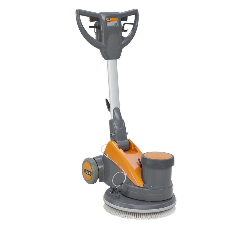Η TASKI ergodisc 400 της Diversey Deutschland GmbH & Co. OHG είναι μια γκρι-πορτοκαλί βούρτσα υψηλής ταχύτητας (400 στροφές/λεπτό) με στρογγυλή κεφαλή με τρίχες, χειρολαβή και καλώδιο ρεύματος - ιδανική για τον καθαρισμό με ψεκασμό και το γυάλισμα. Συσκευασία: 1 τεμάχιο.