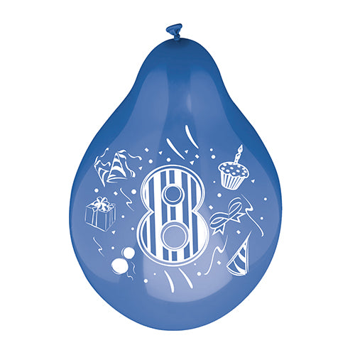 Ένα πολύχρωμο PAPSTAR μπαλόνι αριθμών με μεγάλο 8 (Ø 25 cm), πολύχρωμα ταξινομημένο από την PAPSTAR GmbH - ιδανικό για την 8η γιορτή γενεθλίων, συμπληρωμένο με εικόνες δώρου, cupcakes, καπέλο πάρτι και κομφετί.