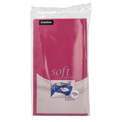 Die Starpak Tischdecke Soft Selection aus stoffähnlichem Vlies in den Maßen 120 x 180 cm wird in der Farbe Pink mit Klarsichtverpackung und Tischgedeck-Etikett geliefert.