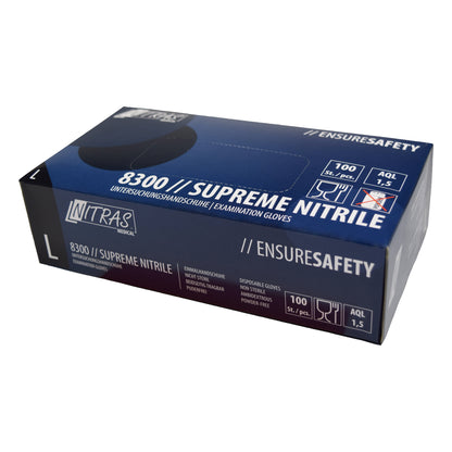 NITRAS SUPREME NITRILE, γάντια νιτριλίου μίας χρήσης, μπλε