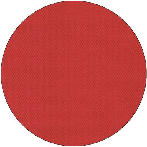 Ένας συνεχής κόκκινος κύκλος με λεπτό μαύρο περίγραμμα σε λευκό, με ελαφρώς δομημένη επιφάνεια Vlies που μοιάζει με ύφασμα, θυμίζει το τραπεζομάντηλο Starpak «Soft Selection» από την Starpak.