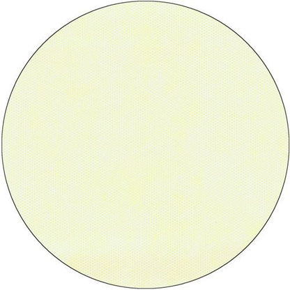 Ένας απλός, ανοιχτοκίτρινος κύκλος με λεπτό μαύρο περίγραμμα σε λευκό, του οποίου το λείο και ομοιόμορφο χρώμα αντικατοπτρίζει το στυλ της μαλακής επιλογής του τραπεζομάντηλου Starpak, παρόμοιο με ύφασμα Vlies από την Starpak.