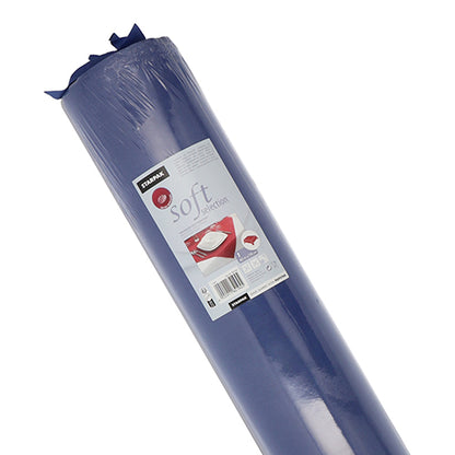 Ένα ρολό τραπεζομάντηλο Starpak, παρόμοιο με ύφασμα Vlies από τη σειρά «Soft Selection», συσκευάζεται σε διαφανές πλαστικό και συνοδεύεται από μια ετικέτα με οδηγίες χρήσης και λεπτομέρειες προϊόντος.