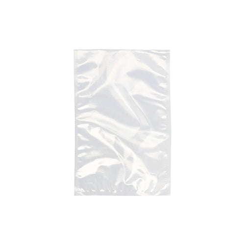 Ένας Starpak 100 Siegelrandbeutel, PA/PE διαφανής από Starpak είναι άδειος και καθαρός μπροστά σε ένα λευκό φόντο. Ο ορθογώνιος πλαστικός σάκος, που χρησιμοποιείται συχνά σε θαλάμους κενού, φαίνεται επίπεδος και ελαφρώς τσαλακωμένος.