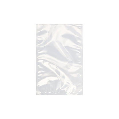 Ένας Starpak 100 Siegelrandbeutel, PA/PE διαφανής από Starpak είναι άδειος και καθαρός μπροστά σε ένα λευκό φόντο. Ο ορθογώνιος πλαστικός σάκος, που χρησιμοποιείται συχνά σε θαλάμους κενού, φαίνεται επίπεδος και ελαφρώς τσαλακωμένος.