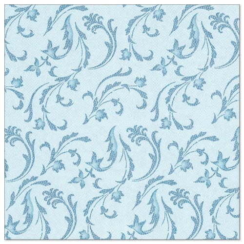 Οι 50 χαρτοπετσέτες «ROYAL Collection» (διπλωμένες σε 1/4, 40 x 40 εκ.) της PAPSTAR Τα GmbH σε τυρκουάζ χρώμα παρουσιάζουν ένα κομψό, ομοιόμορφο μοτίβο από λουλούδια και φύλλα, ιδανικό για τη διακόσμηση του τραπεζιού.