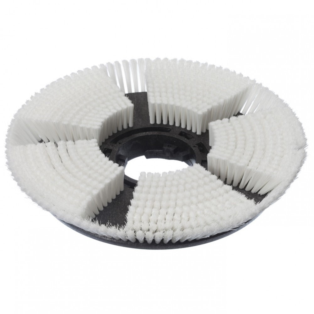 Diversey στεγνή βούρτσα σαμπουάν, Ø 43 εκ., για TASKI ergodisc 165: Στρογγυλή μαύρη πλαστική βούρτσα με ακτινωτά τοποθετημένες λευκές τρίχες και κεντρικό άνοιγμα. Ιδανική για καθαρισμό χαλιών. Η συσκευασία περιέχει 1 τεμάχιο.