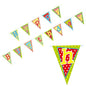 Η PAPSTAR γιρλάντα "Happy Birthday" (4 μ, λακαρισμένο χαρτί) της PAPSTAR GmbH αποτελείται από πολύχρωμα τρίγωνα σημαιάκια με διαφορετικά σχέδια και χρώματα, το καθένα με ένα γράμμα για το "Happy Birthday".