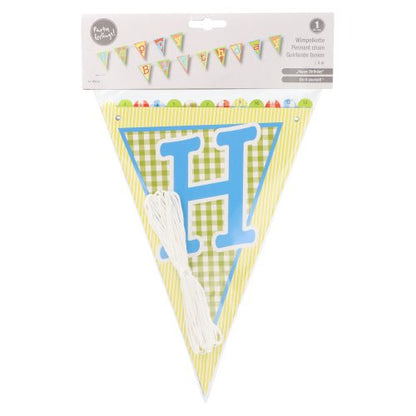Η PAPSTAR γιρλάντα "Happy Birthday" (4 μ, λακαρισμένο χαρτί) της PAPSTAR GmbH είναι ιδανική για τη διακόσμηση γενεθλίων, με πολύχρωμα σημαιάκια και μια παραδειγματική εικόνα γενεθλίων στην επάνω ετικέτα. Περιλαμβάνει λευκή κορδόνι.