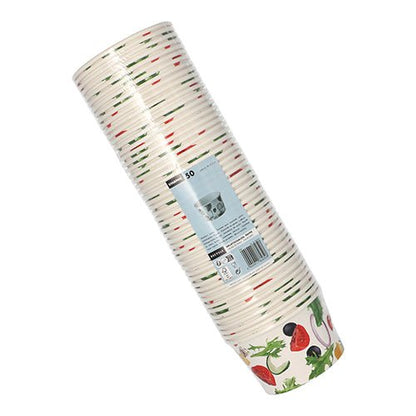 Starpak 50 μπολ σαλάτας από χαρτόνι "To Go", 600 ml, Ø12,5 cm, Y7,5 cm με σχέδιο λαχανικών σε συσκευασία διαφανούς φύλλου - ιδανικό για μεταφορά.