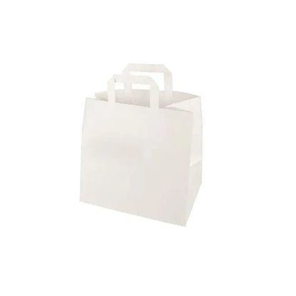 Οι PAPSTAR 50 τσάντες μεταφοράς της PAPSTAR GmbH είναι απλές λευκές χάρτινες τσάντες με επίπεδες λαβές - μια φιλική προς το περιβάλλον επιλογή για καθημερινή χρήση.