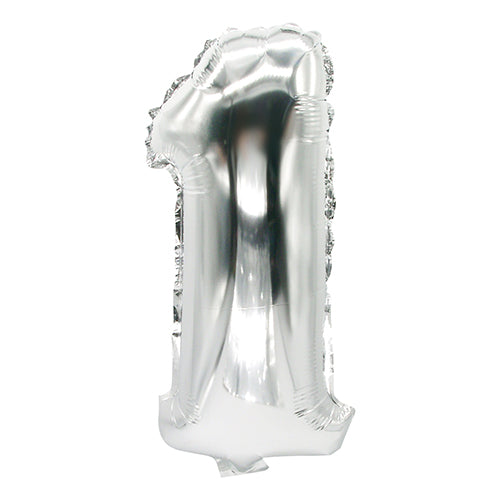 Το PAPSTAR μπαλόνι αλουμινίου (35 x 20 cm) σε ασημί από την PAPSTAR GmbH, σε σχήμα του αριθμού ένα και φωτογραφημένο σε λευκό φόντο – ιδανικό ως κομψή διακόσμηση για κάθε ειδική περίσταση.