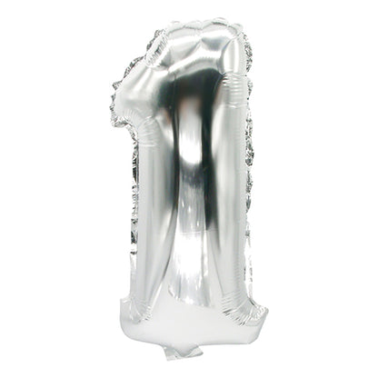 Το PAPSTAR μπαλόνι αλουμινίου (35 x 20 cm) σε ασημί από την PAPSTAR GmbH, σε σχήμα του αριθμού ένα και φωτογραφημένο σε λευκό φόντο – ιδανικό ως κομψή διακόσμηση για κάθε ειδική περίσταση.