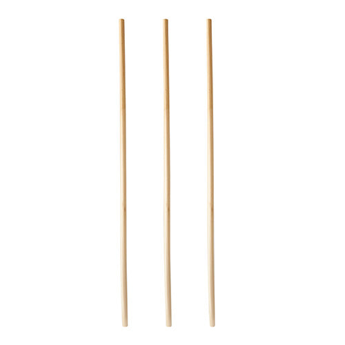 Τρία καλαμάκια της PAPSTAR GmbH "pure" (Ø 4mm, 20cm) είναι τοποθετημένα κάθετα σε λευκό φόντο και θυμίζουν τα φιλικά προς το περιβάλλον και ανθεκτικά καλαμάκια PAPSTAR από τη συσκευασία των 100 τεμαχίων.