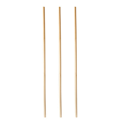 Τρία καλαμάκια της PAPSTAR GmbH "pure" (Ø 4mm, 20cm) είναι τοποθετημένα κάθετα σε λευκό φόντο και θυμίζουν τα φιλικά προς το περιβάλλον και ανθεκτικά καλαμάκια PAPSTAR από τη συσκευασία των 100 τεμαχίων.