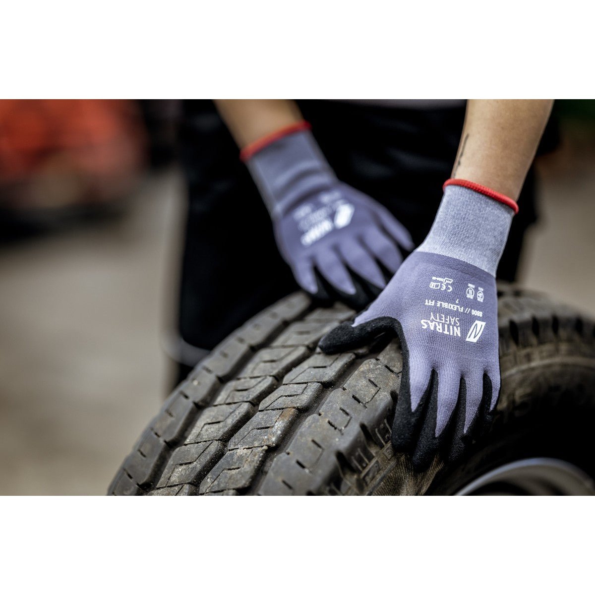 NITRAS FLEXIBLE FIT, γάντια συναρμολόγησης, γκρι / μαύρο