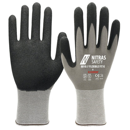 NITRAS FLEXIBLE FIT K, γάντια συναρμολόγησης, γκρι / μαύρο
