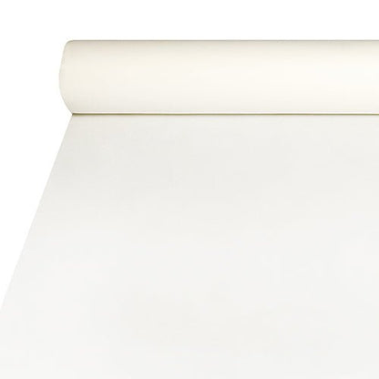 Το τραπεζομάντιλο Starpak από Airlaid (20m x 1,2m) σε λευκό προσφέρει μια εμφάνιση που μοιάζει με ύφασμα, είναι ανθεκτικό και εύκολο στη φροντίδα· η αρχή του ρολού βρίσκεται στην επάνω άκρη της εικόνας.