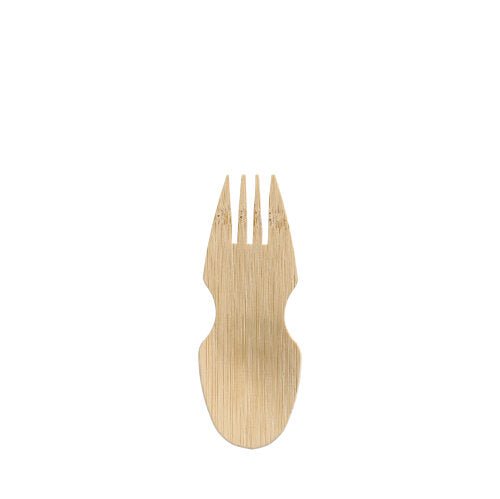 Der PAPSTAR Göffel aus Bambus "pure" (8,5 cm), kombiniert Löffel und Gabel in einem, ideal für Fingerfood. Enthält 50 Stück in Faltschachtel - nachhaltiges Partyzubehör von PAPSTAR GmbH.