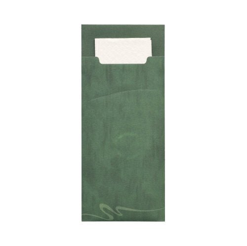 Οι PAPSTAR 520 θήκες μαχαιροπίρουνων της PAPSTAR GmbH (20 x 8,5 cm) είναι κατασκευασμένες από υλικό υψηλής ποιότητας και περιέχουν μια αντίστοιχη, 2-στρώσεων πετσέτα (33 x 33 cm); Μια εγκοπή διευκολύνει την πρόσβαση στην πετσέτα στο πάνω μέρος.