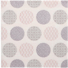 Ομορφύνετε το τραπέζι σας με τις 50 χαρτοπετσέτες "ROYAL Collection" 1/4-πτυχή 40 x 40 cm ροζ της PAPSTAR GmbH με γεωμετρικούς κύκλους σε ροζ και γκρι σε λευκό πλέγμα - κομψές χαρτοπετσέτες για κάθε περίσταση.
