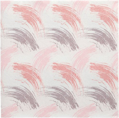 Ένα δομημένο φόντο με επαναλαμβανόμενες πινελιές σε μπορντό, ροζ και μοβ σε λευκό, εμπνευσμένο από την κομψότητα των 50 χαρτοπετσετών "ROYAL Collection" 1/4-πτυχή 40 x 40 cm μπορντό της PAPSTAR GmbH.