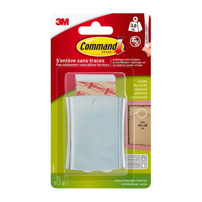 Μια συσκευασία Command™ Universal-Klebenagel XL 17048 της 3M Deutschland GmbH μπορεί να αντέξει έως και 3,6 kg, είναι εξοπλισμένη με κολλητικές ταινίες και έχει συνήθως πράσινη-κόκκινη συσκευασία με γαλλικές οδηγίες και εικόνες οδηγιών.