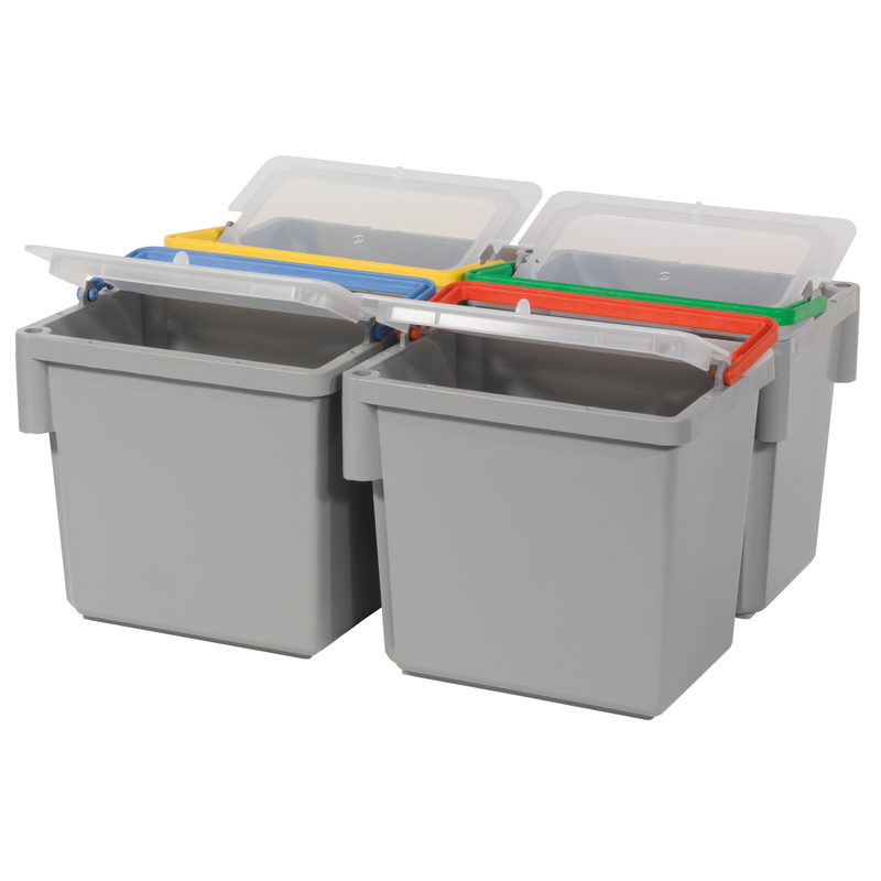 Περιστρεφόμενος αριθμητικός κάδος 4 λίτρων, γκρι με χρωματική λαβή