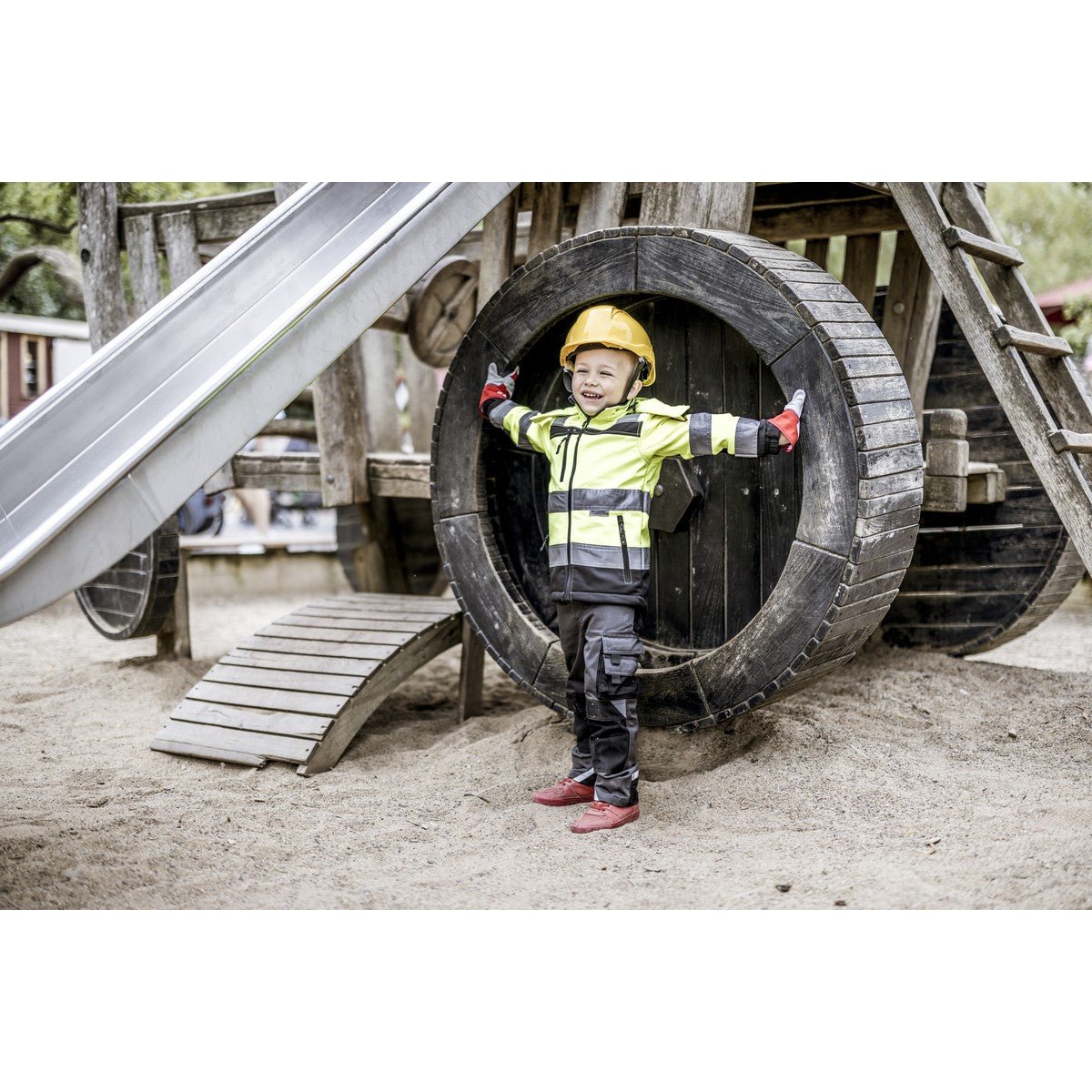 NITRAS MOTION TEX KIDS, σακάκι softshell υψηλής ορατότητας, νέον κίτρινο / μαύρο