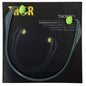 Ένα ζευγάρι γκρι ωτοασπίδες Abena Re-Seller GmbH Thor (812010) με πράσινες αφρώδεις άκρες αναπαύεται σε πολυγλωσσική συσκευασία με την επιγραφή "Συσκευασία (15 τεμάχια)".