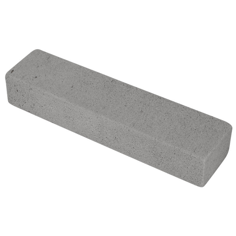 Μονόχρωμο γκρι Pumie-Stick χωρίς λαβή από την Abena Re-Seller GmbH, ορθογώνιο με λεία επιφάνεια, ιδανικό για τον καθαρισμό σκληρών επιφανειών ή για την αφαίρεση λεκέδων, 1 τεμάχιο, σε λευκό φόντο.