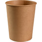 Μια καφέ Abena Re-Seller GmbH μπολ (1.000 ml, ø 11,5 cm, Kraft/PE) στέκεται όρθια μπροστά από λευκό φόντο - ιδανική για την εστίαση· διαθέσιμη σε συσκευασίες των 50.