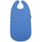 Το "Speiselatz Waschbar f. Kinder, 28x58,5 cm, Blau" από την Abena Re-Seller GmbH είναι μια μπλε, πλενόμενη σαλιάρα με δύο μεταλλικά κουμπιά στον αυχένα και μια λευκή ετικέτα στη δεξιά άκρη, επίπεδη σε λευκό φόντο. Πωλείται σε κουτιά (πακέτο των 10).
