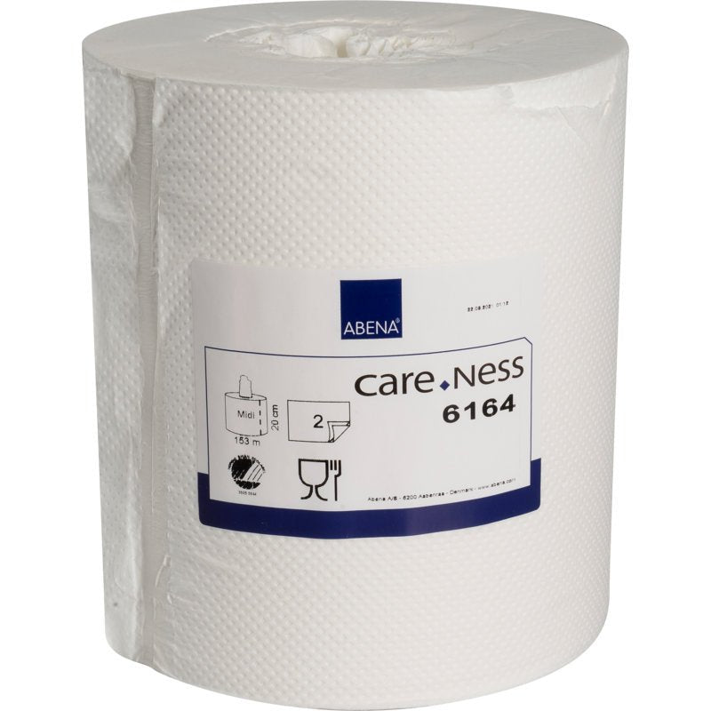 Η Abena Re-Seller GmbH ρολό πετσέτας Midi, 2-στρώσεων, λευκό (20,3 cm x 153 m), παραδίδεται σε κουτί των 6 τεμαχίων και φέρει σύμβολα ασφάλειας τροφίμων, που επιτρέπουν μια άνετη και ασφαλή χρήση.