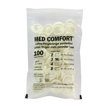 Σε μια διαφανή πλαστική σακούλα με την επιγραφή «AMPri MED-COMFORT Latex Fingerlinge, διάφορα μεγέθη» υπάρχουν 100 δακτυλήθρες λατέξ της AMPri Handelsgesellschaft mbH. Η συσκευασία είναι χωρίς πούδρα και μη αποστειρωμένη, και στη σακούλα αναγράφονται τα μεγέθη 2, 3 και 4. Αυτές οι υψηλής ποιότητας δακτυλήθρες είναι κατάλληλες για χρήση στη βιομηχανία και στον τομέα των τροφίμων.