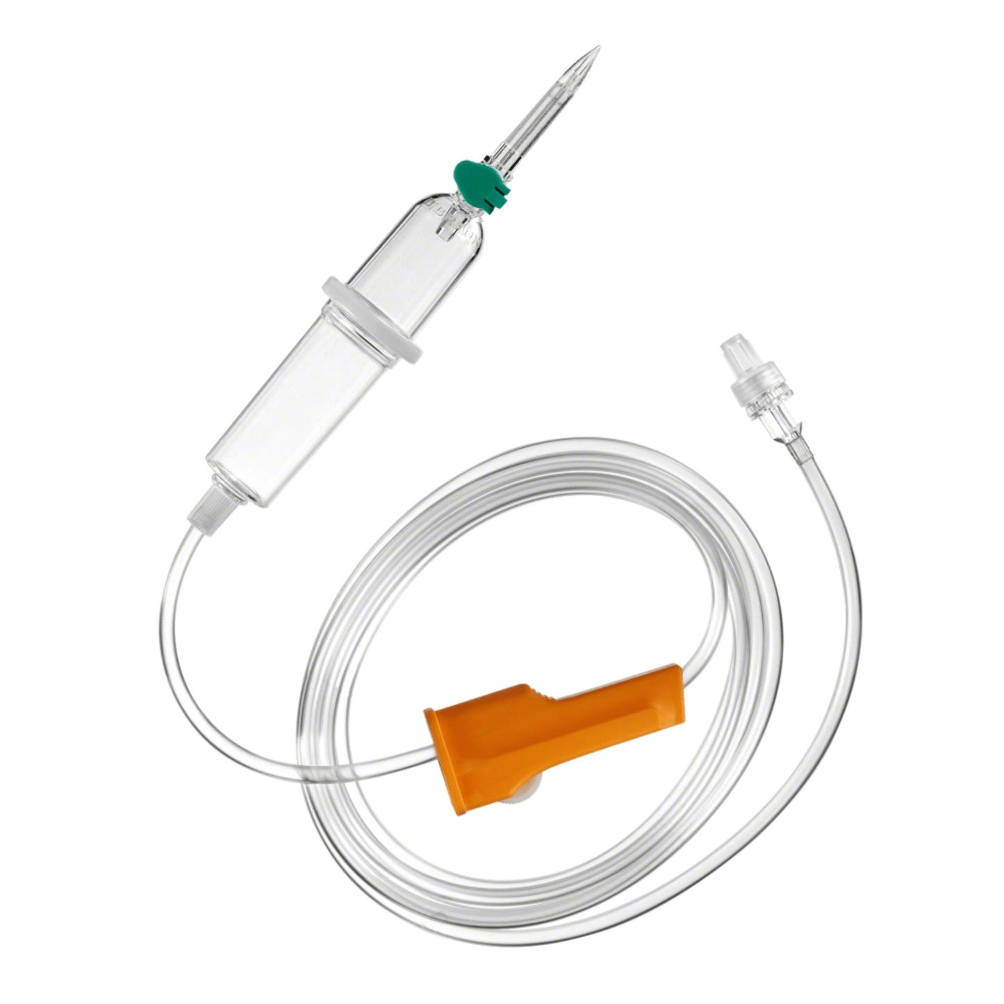 Το B.Braun Intrafix® Primeline, το πρότυπο σύστημα έγχυσης της B. Braun Deutschland GmbH & Co. KG, διαθέτει έναν διαφανή θάλαμο και έναν μακρύ διαφανή σωλήνα με ένα πορτοκαλί σφιγκτήρα κυλίνδρου για ακριβή ρύθμιση της ροής και εξασφαλίζει έτσι τη σωστή χορήγηση.