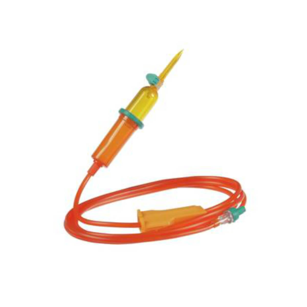 Η συσκευή έγχυσης B.Braun Intrafix® SafeSet UV Protect Premium της B. Braun Deutschland GmbH & Co. KG είναι ένα πορτοκαλί σετ έγχυσης, που χαρακτηρίζεται από ένα διαφανές θάλαμο και βελόνα, τα οποία συνδέονται με έναν εύκαμπτο πορτοκαλί σωλήνα. Είναι ιδανικό για εγχύσεις υπό πίεση ή έγχυση με βαρύτητα και διαθέτει ρυθμιστή ροής και ένα πράσινο καπάκι στη μία άκρη.