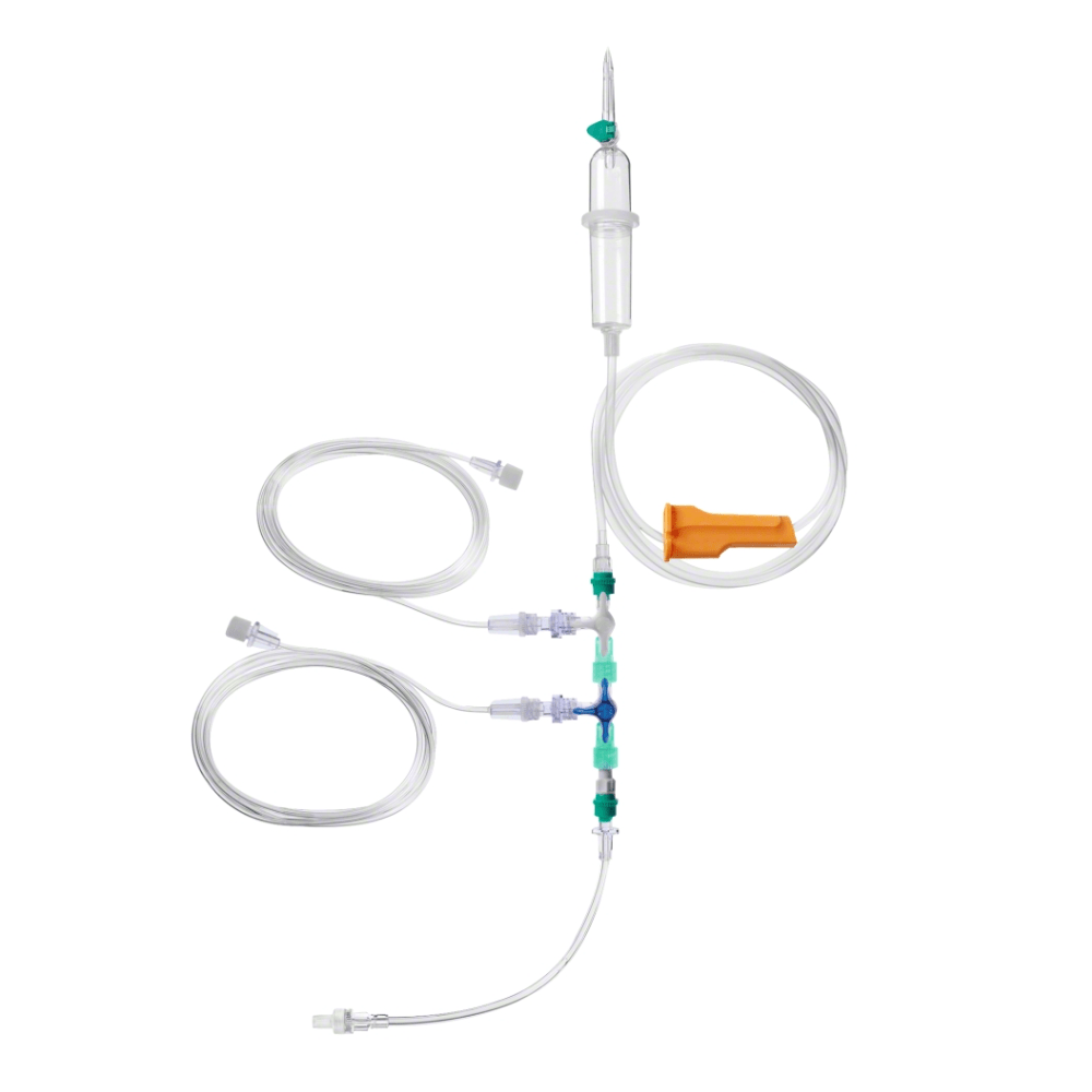 Το σετ έγχυσης B.Braun ProSet TIVA της B. Braun Deutschland GmbH & Co. KG παρουσιάζεται με διαφανείς σωλήνες, πολλαπλές συνδέσεις και συνδετήρες καθώς και έναν θάλαμο σταγόνας. Είναι ειδικά σχεδιασμένο για ενδοφλέβια αναισθησία και διαθέτει σφιγκτήρα ρολού για ακριβή έλεγχο ροής καθώς και αιχμηρή ακίδα για την εισαγωγή δοχείων υγρών, για να εξασφαλίζεται μέγιστη προστασία από λοιμώξεις.