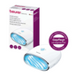 Το προϊόν εκτός κυκλοφορίας Beurer MP 48 LED/UV στεγνωτήρας νυχιών από την Beurer GmbH βρίσκεται δίπλα στη συσκευασία του. Η λάμπα νυχιών είναι κατάλληλη για περιποίηση χεριών και ποδιών καθώς και για μοντελοποίηση τεχνητών νυχιών. Στο κουτί εμφανίζονται λεπτομέρειες και branding στα γερμανικά.